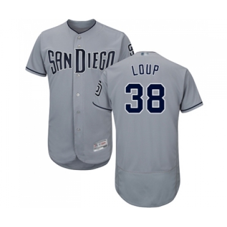 Men's San Diego Padres #38 Aaron Loup Authentic Grey Road Cool Base Baseball Jersey
