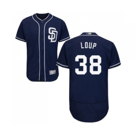 Men's San Diego Padres #38 Aaron Loup Navy Blue Alternate Flex Base Authentic Collection Baseball Jersey