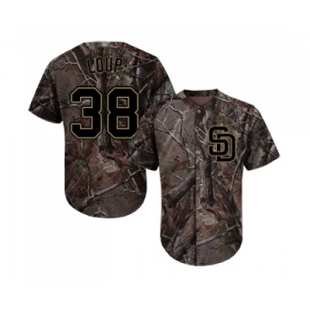 Youth San Diego Padres #38 Aaron Loup Authentic Camo Realtree Collection Flex Base Baseball Jersey