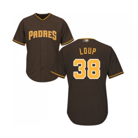 Youth San Diego Padres #38 Aaron Loup Replica Brown Alternate Cool Base Baseball Jersey
