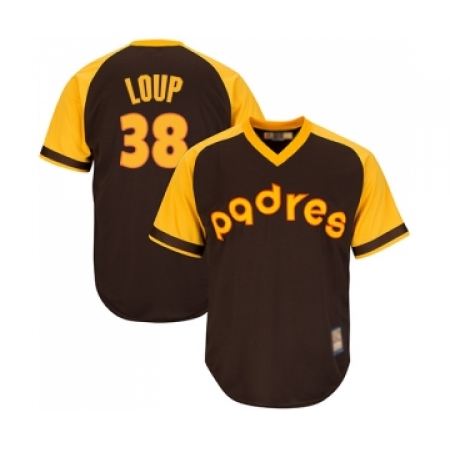 Youth San Diego Padres #38 Aaron Loup Replica Brown Alternate Cooperstown Cool Base Baseball Jersey
