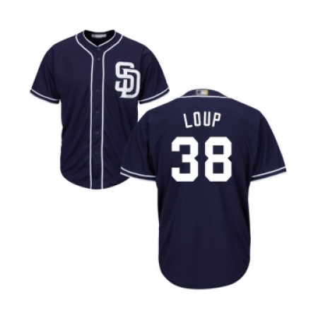 Youth San Diego Padres #38 Aaron Loup Replica Navy Blue Alternate 1 Cool Base Baseball Jersey