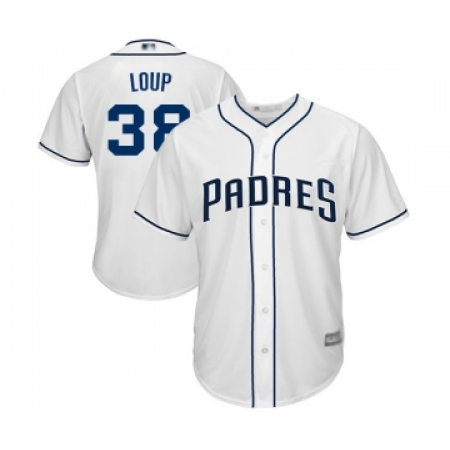 Youth San Diego Padres #38 Aaron Loup Replica White Home Cool Base Baseball Jersey