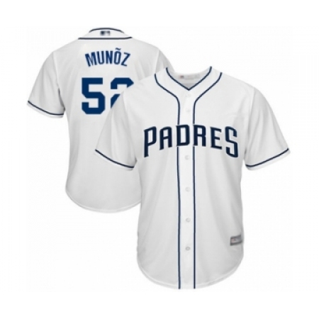Youth San Diego Padres #52 Andres Munoz Authentic White Home Cool Base Baseball Player Jersey