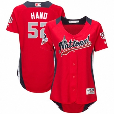 Women's Majestic San Diego Padres #52 Brad Hand Game Red National League 2018 MLB All-Star MLB Jersey