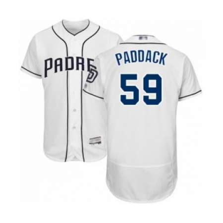 Men's San Diego Padres #59 Chris Paddack White Home Flex Base Authentic Collection Baseball Player Jersey