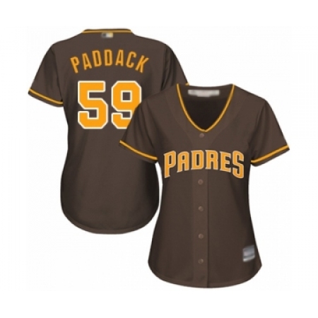 Women's San Diego Padres #59 Chris Paddack Authentic Brown Alternate Cool Base Baseball Player Jersey