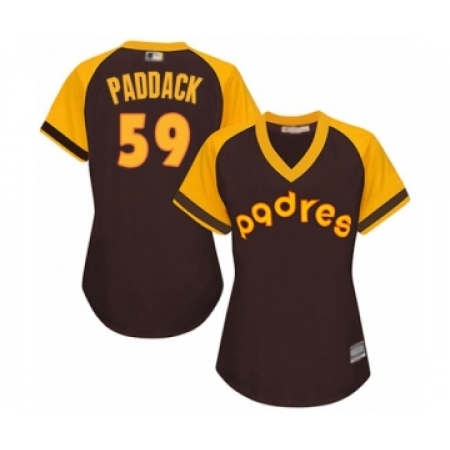 Women's San Diego Padres #59 Chris Paddack Authentic Brown Alternate Cooperstown Cool Base Baseball Player Jersey