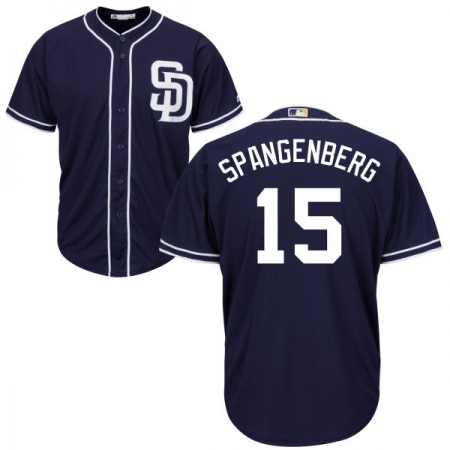 Youth Majestic San Diego Padres #15 Cory Spangenberg Replica Navy Blue Alternate 1 Cool Base MLB Jersey