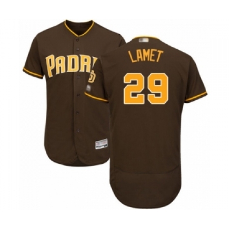 Men's San Diego Padres #29 Dinelson Lamet Brown Alternate Flex Base Authentic Collection Baseball Player Jersey