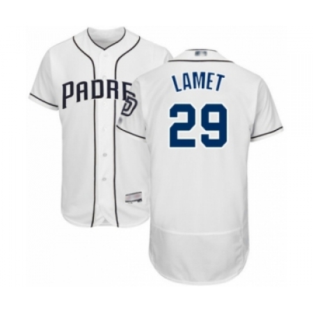 Men's San Diego Padres #29 Dinelson Lamet White Home Flex Base Authentic Collection Baseball Player Jersey
