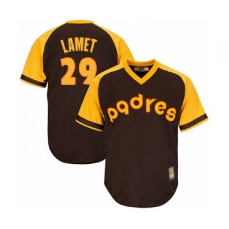 Youth San Diego Padres #29 Dinelson Lamet Authentic Brown Alternate Cooperstown Cool Base Baseball Player Jersey