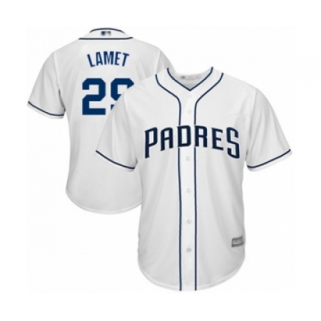 Youth San Diego Padres #29 Dinelson Lamet Authentic White Home Cool Base Baseball Player Jersey