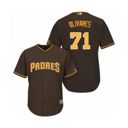 Youth San Diego Padres #71 Edward Olivares Authentic Brown Alternate Cool Base Baseball Player Jersey