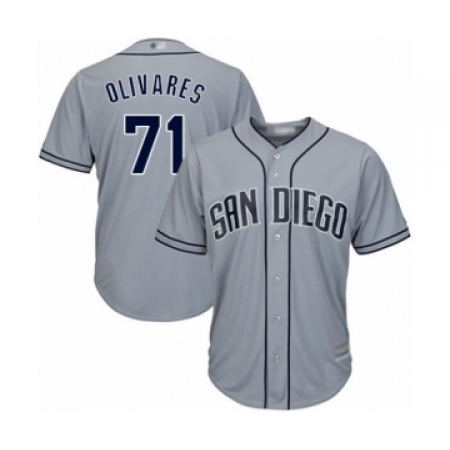 Youth San Diego Padres #71 Edward Olivares Authentic Grey Road Cool Base Baseball Player Jersey