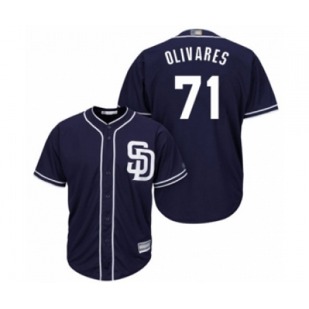 Youth San Diego Padres #71 Edward Olivares Authentic Navy Blue Alternate 1 Cool Base Baseball Player Jersey