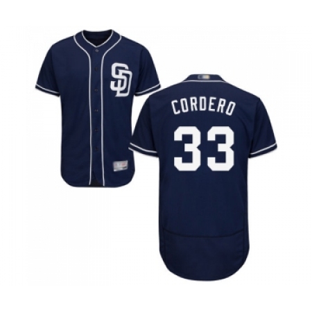 Men's San Diego Padres #33 Franchy Cordero Navy Blue Alternate Flex Base Authentic Collection Baseball Jersey