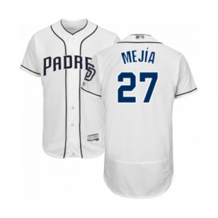 Men's San Diego Padres #27 Francisco Mejia White Home Flex Base Authentic Collection Baseball Player Jersey