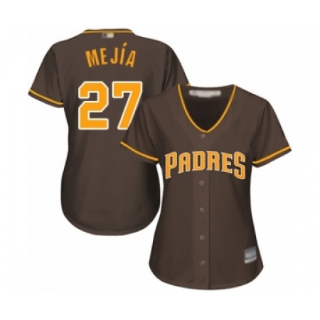 Women's San Diego Padres #27 Francisco Mejia Authentic Brown Alternate Cool Base Baseball Player Jersey