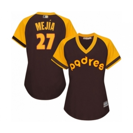 Women's San Diego Padres #27 Francisco Mejia Authentic Brown Alternate Cooperstown Cool Base Baseball Player Jersey