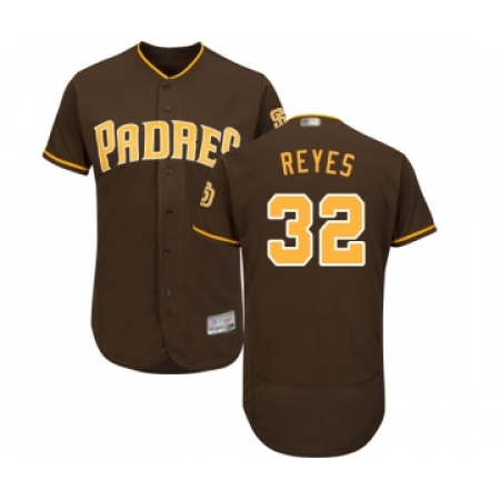 Men's San Diego Padres #32 Franmil Reyes Brown Alternate Flex Base Authentic Collection Baseball Jersey