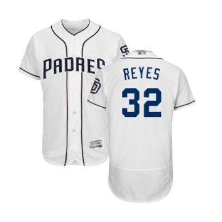 Men's San Diego Padres #32 Franmil Reyes White Home Flex Base Authentic Collection Baseball Jersey