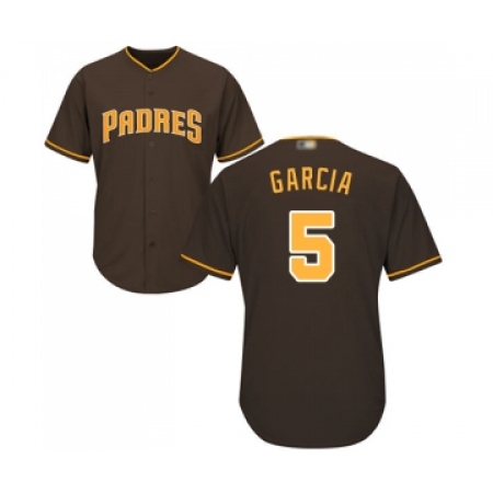 Men's San Diego Padres #5 Greg Garcia Replica Brown Alternate Cool Base Baseball Jersey