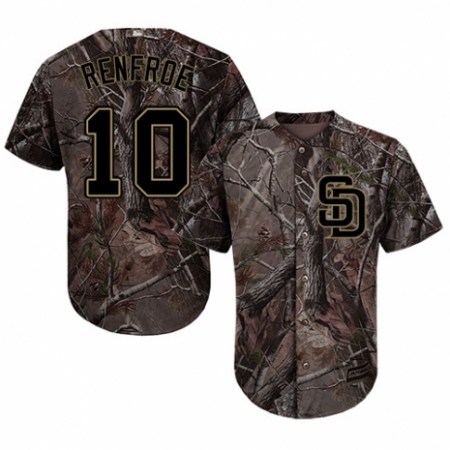 Men's Majestic San Diego Padres #10 Hunter Renfroe Authentic Camo Realtree Collection Flex Base MLB Jersey