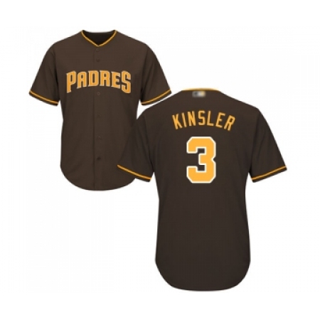 Men's San Diego Padres #3 Ian Kinsler Replica Brown Alternate Cool Base Baseball Jersey