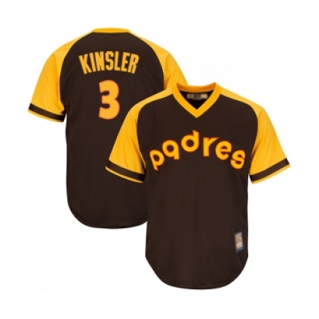 Youth San Diego Padres #3 Ian Kinsler Authentic Brown Alternate Cooperstown Cool Base Baseball Jersey