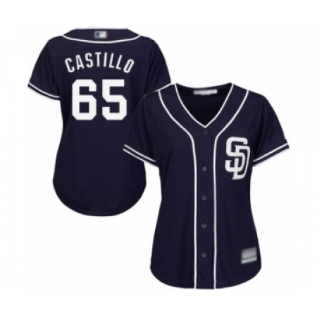 Women's San Diego Padres #65 Jose Castillo Authentic Navy Blue Alternate 1 Cool Base Baseball Player Jersey