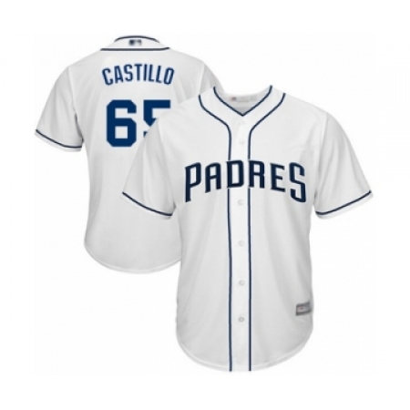 Youth San Diego Padres #65 Jose Castillo Authentic White Home Cool Base Baseball Player Jersey