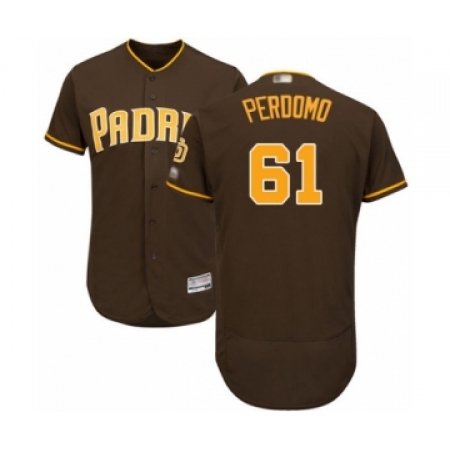 Men's San Diego Padres #61 Luis Perdomo Brown Alternate Flex Base Authentic Collection Baseball Player Jersey