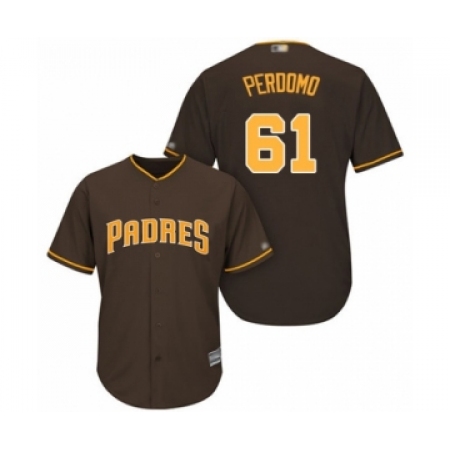 Youth San Diego Padres #61 Luis Perdomo Authentic Brown Alternate Cool Base Baseball Player Jersey