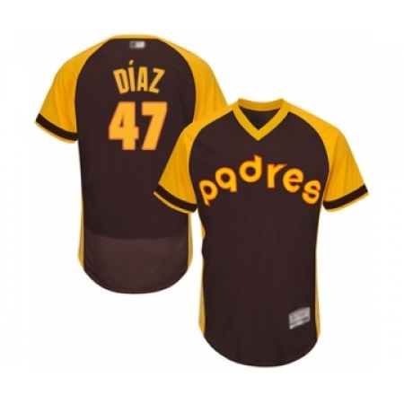 Men's San Diego Padres #47 Miguel Diaz Brown Alternate Cooperstown Authentic Collection Flex Base Baseball Player Jersey