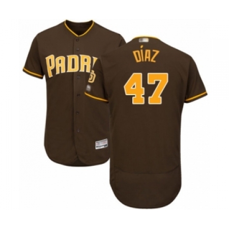 Men's San Diego Padres #47 Miguel Diaz Brown Alternate Flex Base Authentic Collection Baseball Player Jersey
