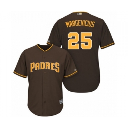 Youth San Diego Padres #25 Nick Margevicius Authentic Brown Alternate Cool Base Baseball Player Jersey