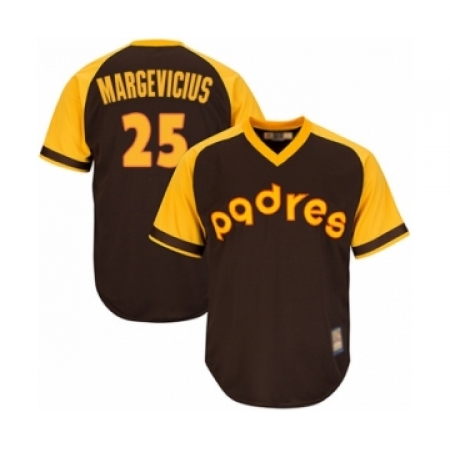 Youth San Diego Padres #25 Nick Margevicius Authentic Brown Alternate Cooperstown Cool Base Baseball Player Jersey
