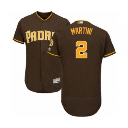 Men's San Diego Padres #2 Nick Martini Brown Alternate Flex Base Authentic Collection Baseball Player Jersey
