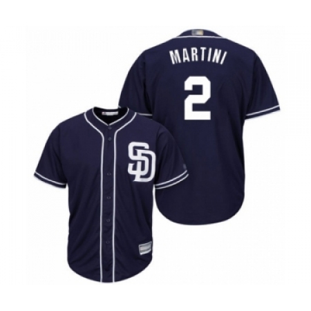 Youth San Diego Padres #2 Nick Martini Authentic Navy Blue Alternate 1 Cool Base Baseball Player Jersey