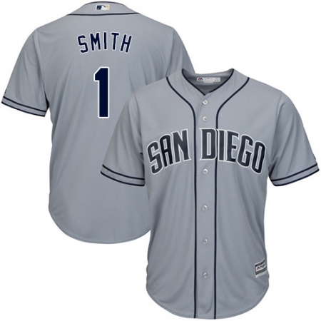 Men's Majestic San Diego Padres #1 Ozzie Smith Authentic Grey Road Cool Base MLB Jersey