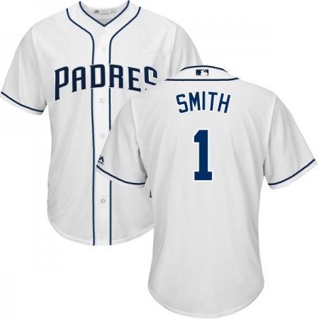 Youth Majestic San Diego Padres #1 Ozzie Smith Replica White Home Cool Base MLB Jersey