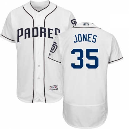 Men's Majestic San Diego Padres #35 Randy Jones White Home Flex Base Authentic Collection MLB Jersey