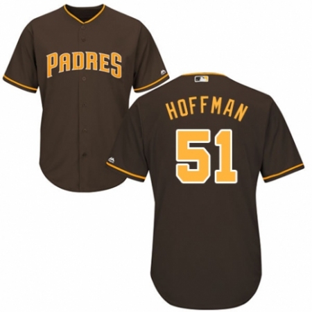 Men's Majestic San Diego Padres #51 Trevor Hoffman Replica Brown Alternate Cool Base MLB Jersey