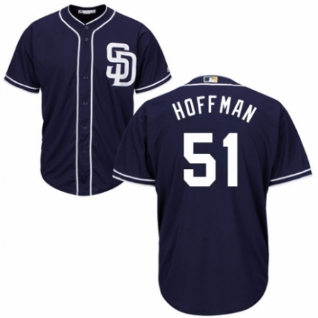 Youth Majestic San Diego Padres #51 Trevor Hoffman Replica Navy Blue Alternate 1 Cool Base MLB Jersey