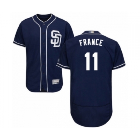 Men's San Diego Padres #11 Ty France Navy Blue Alternate Flex Base Authentic Collection Baseball Player Jersey