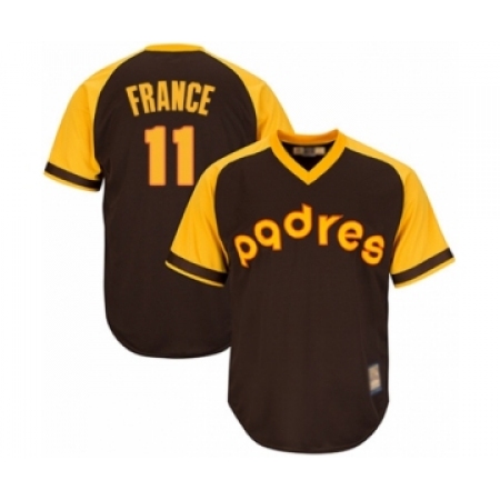 Youth San Diego Padres #11 Ty France Authentic Brown Alternate Cooperstown Cool Base Baseball Player Jersey