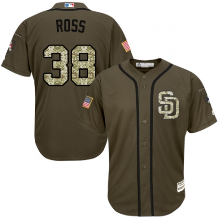 Men's Majestic San Diego Padres #38 Tyson Ross Authentic Green Salute to Service MLB Jersey