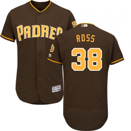 Men's Majestic San Diego Padres #38 Tyson Ross Brown Alternate Flex Base Authentic Collection MLB Jersey