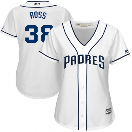 Women's Majestic San Diego Padres #38 Tyson Ross Authentic White Home Cool Base MLB Jersey